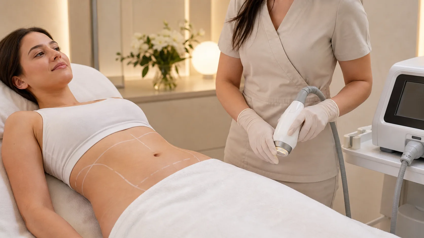 Laser lipo and fat-transfer procedure planning in a medical aesthetics setting